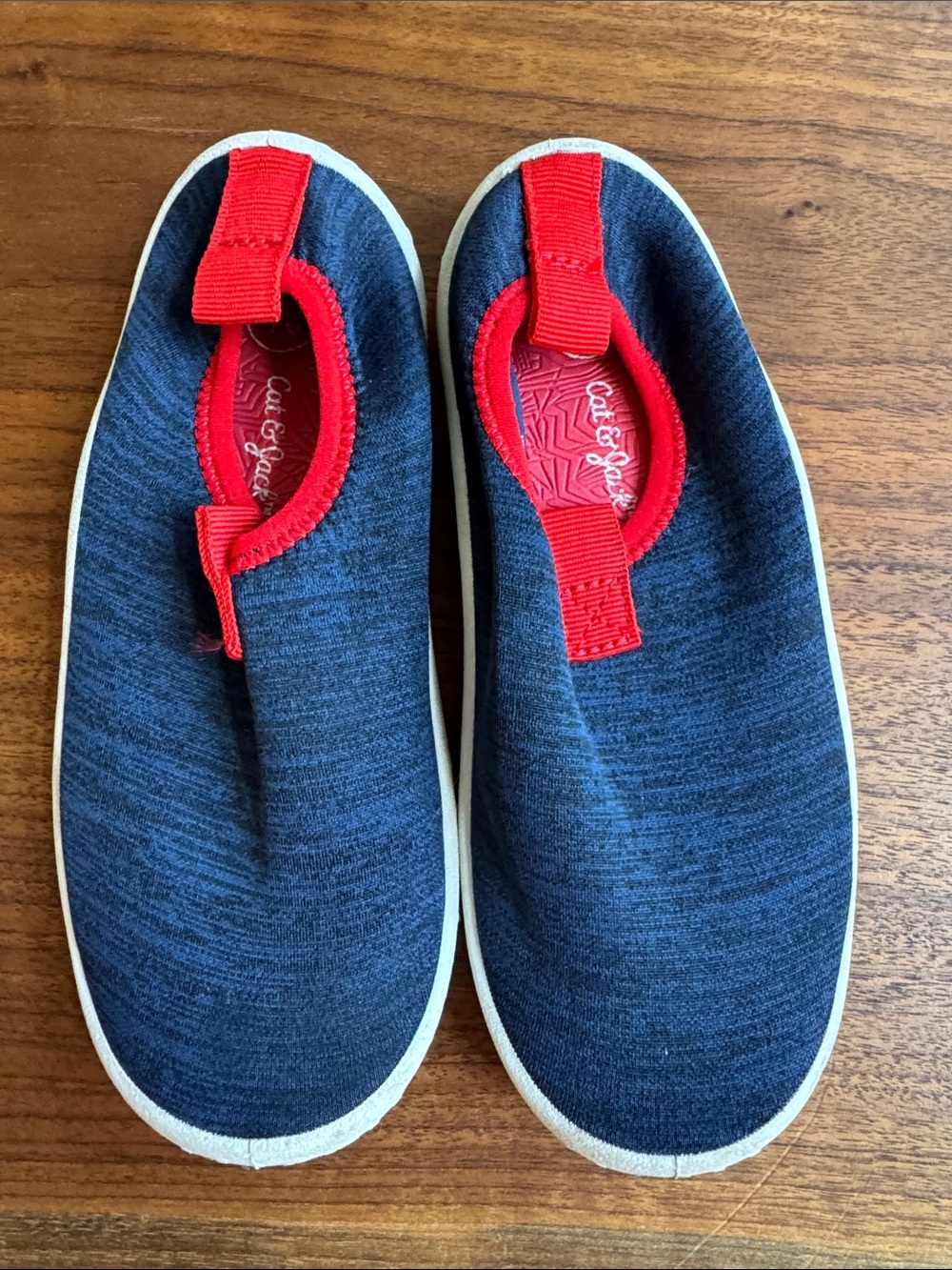 Cat & Jack Navy Slip-On Sneakers with Red Trim